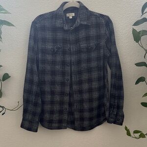 Sonoma Life + Style Men’s Black Red and Gray Plaid Flannel Shirt Size S